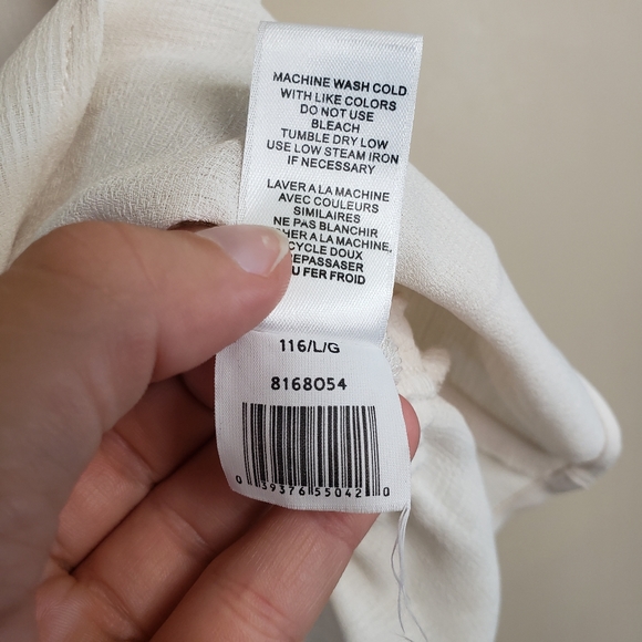 1 state gauze top with flounce sleeve in white swan L - Picture 4 of 6